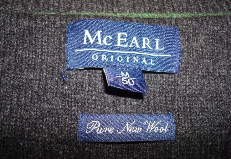 Mc Earl Шерстяной Теплый мужской пуловер графит меланж 50, photo number 8