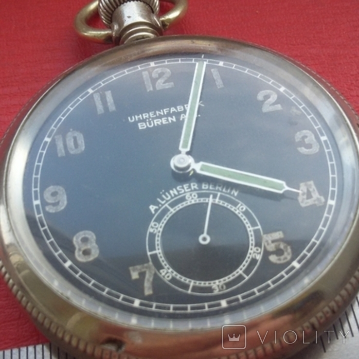  Uhrenfabrik Buren A.G. A.Lunser Berlin № 968 Карманные часы, фото №2