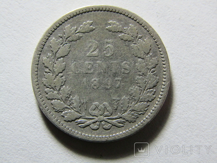 Нідерланди 25 центів 1897, фото №2