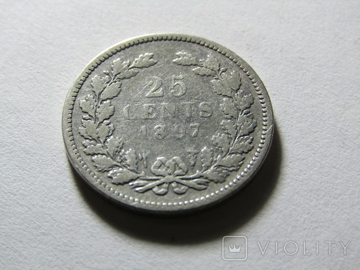Нідерланди 25 центів 1897, фото №3