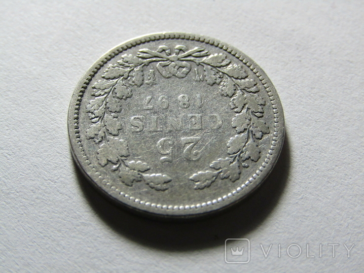 Нідерланди 25 центів 1897, фото №5