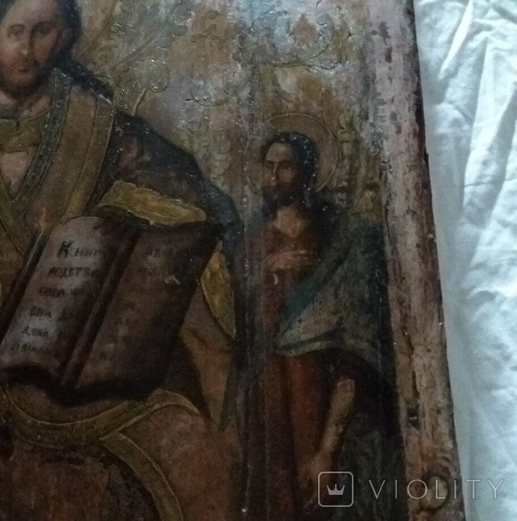 Старостаровинна велика ікона Ісус Пантократор, Спас Вседержитель 117х78 см., photo number 6