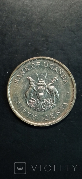 50 cents. 1976. Steel with copper-nickel coating. Uganda., photo number 3