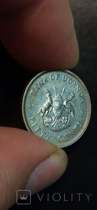 50 cents. 1976. Steel with copper-nickel coating. Uganda., photo number 5