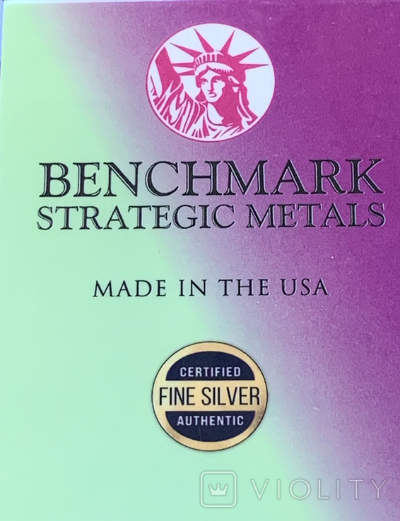 Слиток серебра мультиколор 999 пробы США USA 1 гран с сертификатом подлинности, фото №6