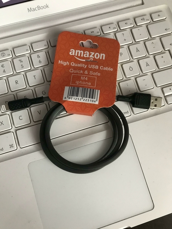 Кабель, шнур, зарядка, лайтинг Apple Lightning USB 1 м. Amazon. iPhone, photo number 4
