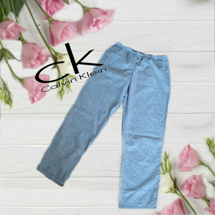 Calvin Klein Натуральные хлопковые женские пижамные брюки хлопок в принт, photo number 3