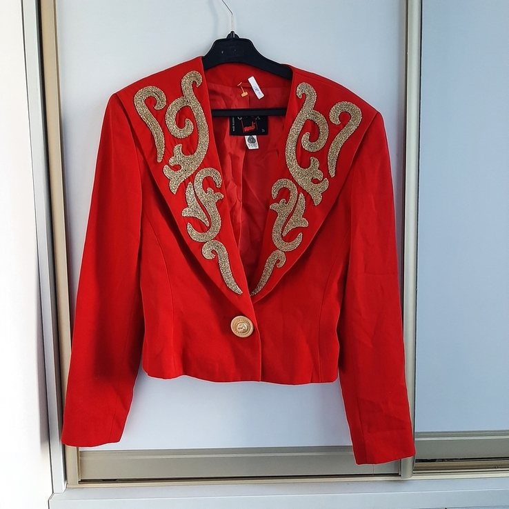 Жакет пиджак красный, фото №2