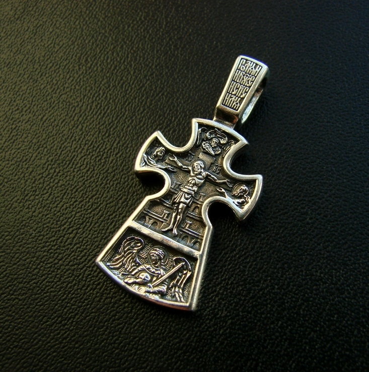 Православный серебряный (925) крест Распятие. Благоразумный разбойник, фото №2