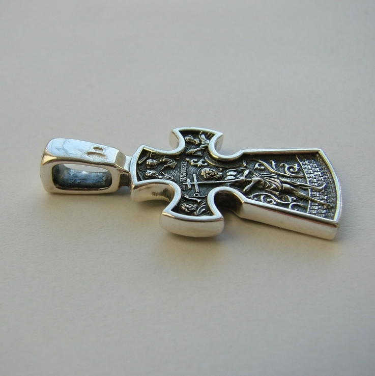Православный серебряный (925) крест Распятие. Благоразумный разбойник, фото №6