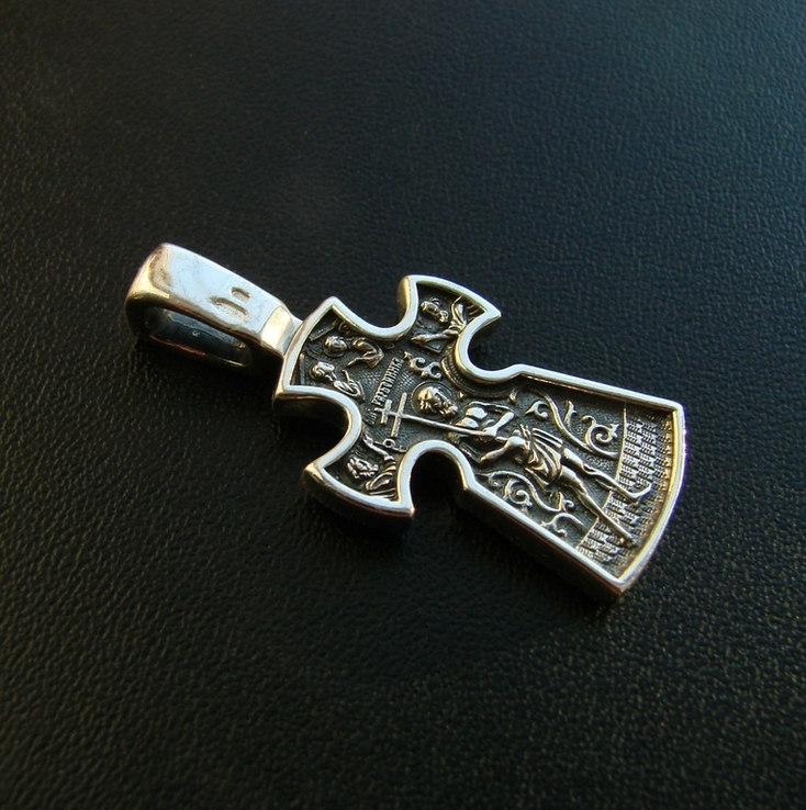 Православный серебряный (925) крест Распятие. Благоразумный разбойник, фото №9