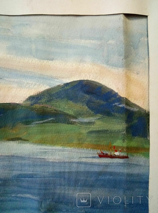 Картина 100х70 "Залив Лаврентия Чукотка" Худ. Грибок Д. К. 1985г, фото №10