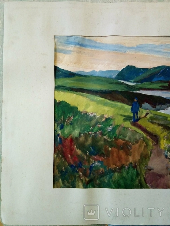 Картина 100х70 "Залив Лаврентия Чукотка" Худ. Грибок Д. К. 1985г, фото №12