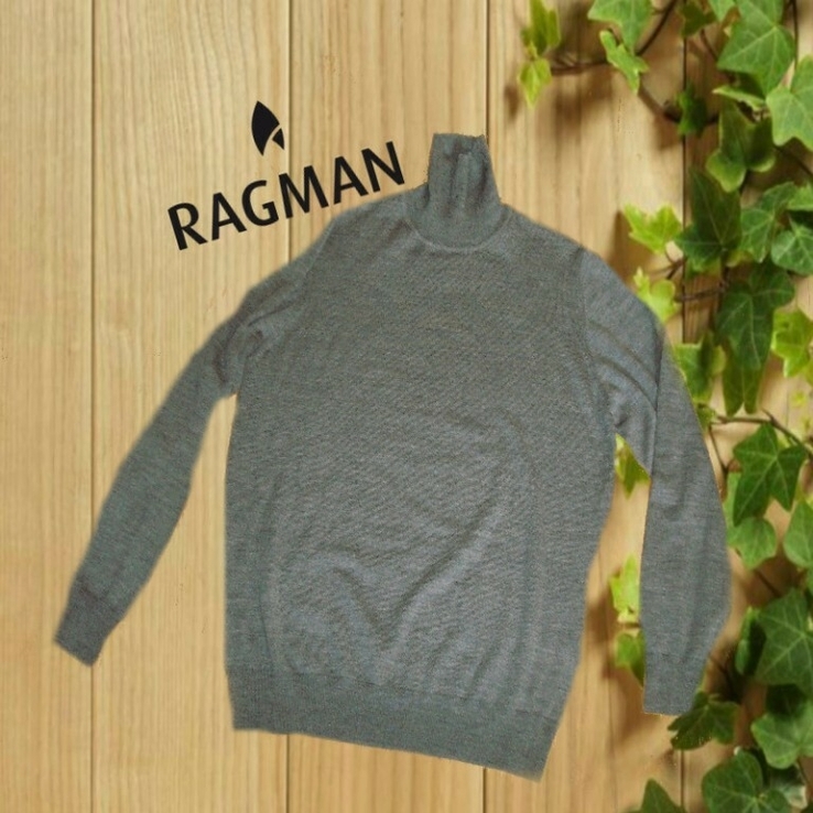 Ragman Шерстяной теплый мужской гольф шерсть серый меланж XL, photo number 3