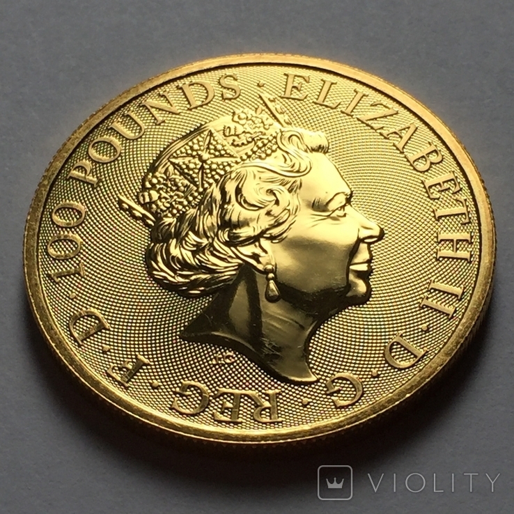 Золотая монета Великобритании Единорог 2018 г. 1OZ(31,1 гр)., фото №4