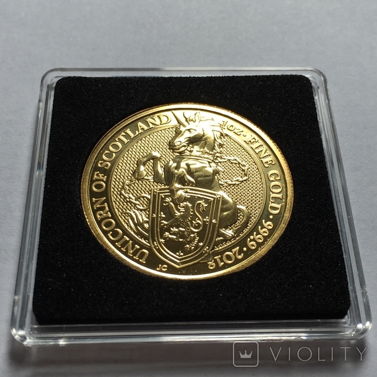 Золотая монета Великобритании Единорог 2018 г. 1OZ(31,1 гр)., фото №6