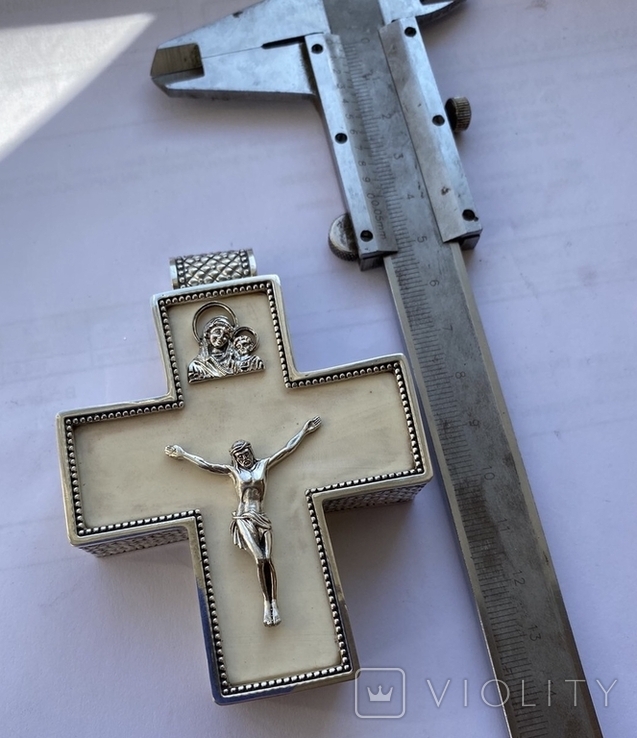 Эксклюзивный Крест серебро925 пробы. Слоновая кость, фото №9