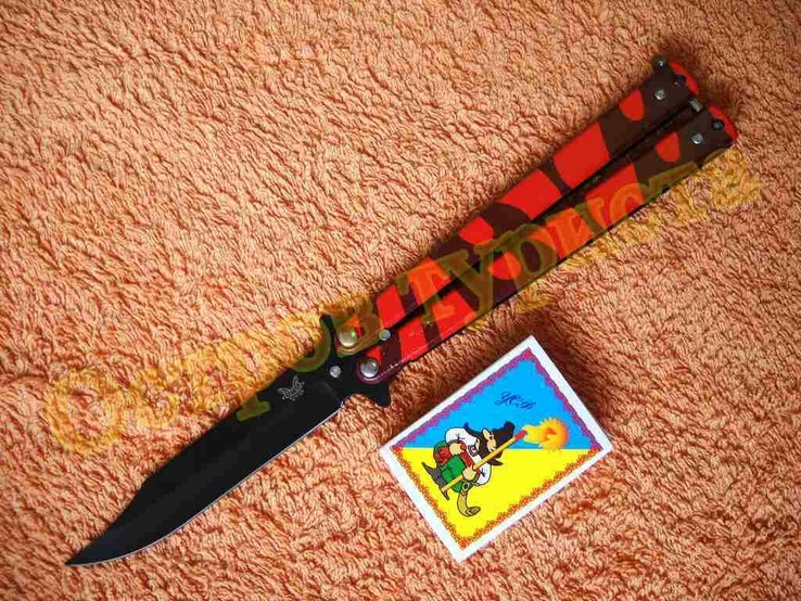 Нож-балисонг B2766 (нож-бабочка) красный, фото №4