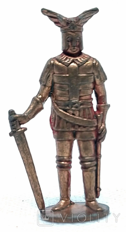 Киндер фигурка металл Германский принц с набора 1970х годов Солдаты 14-16 столетия