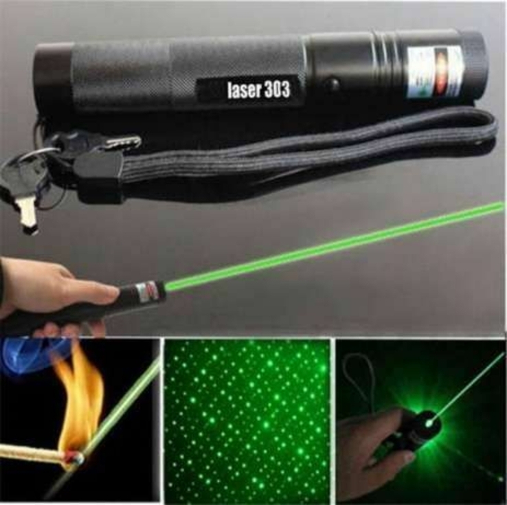 Лазерная указка зелёный лазер Laser 303 green с насадкой, фото №3