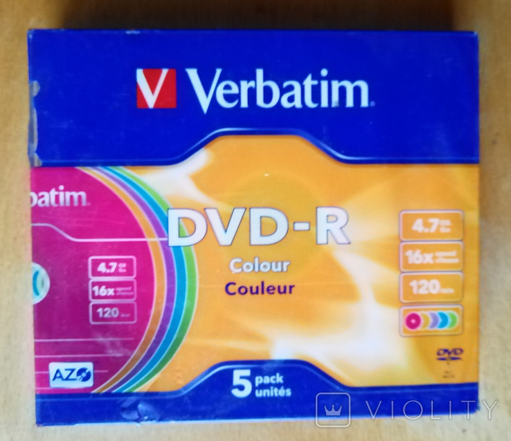 Чистые DVD-R Verbatim болванки цветные