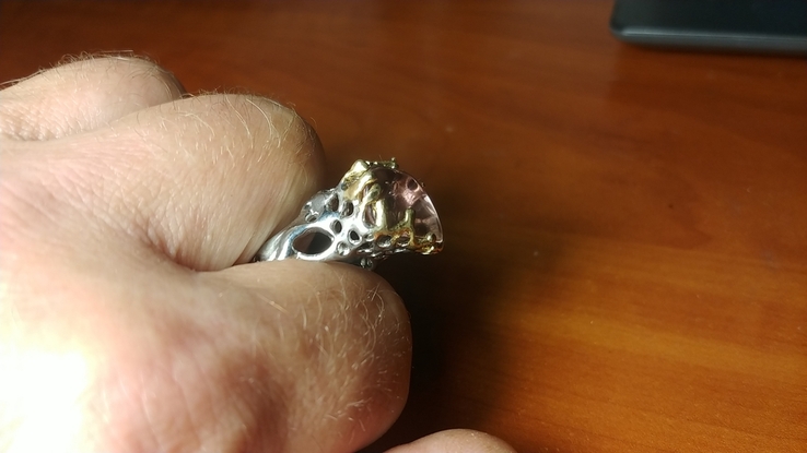 Серебряное кольцо с аметрином 18 размер, фото №5