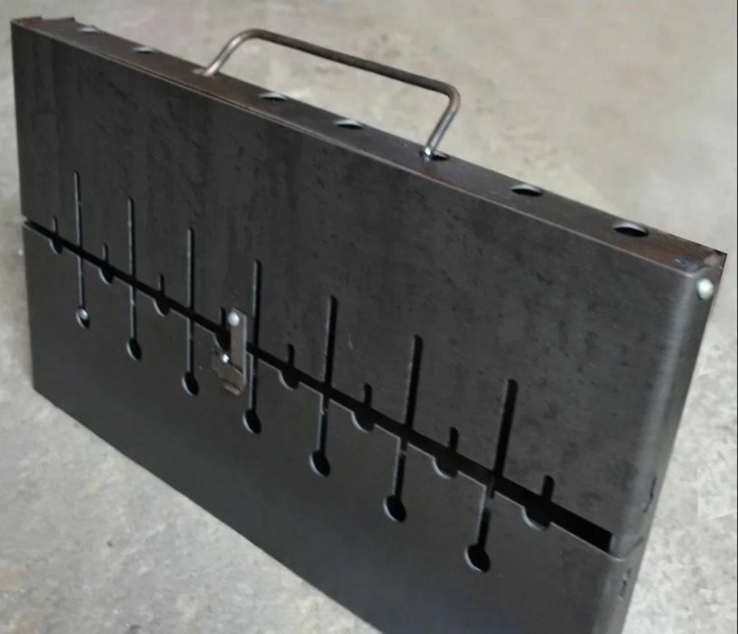 Раскладной чемодан мангал 3мм на 10 шампуров., фото №4
