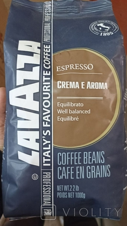 Лавацца 1кг чистого КОФЕ в зернах Lavazza Espresso Crema e Aroma, numer zdjęcia 3