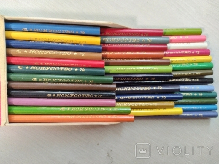 Карандаши в коробке Мистецтво 1972 (36 карандашей) новые, фото №6