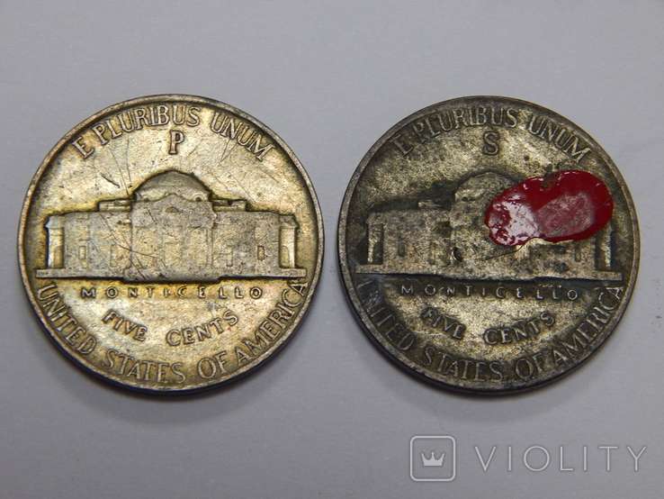 2 монеты по 5 центов, 1943 г США