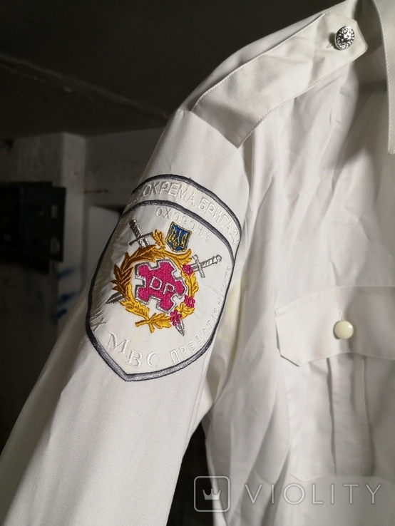 Рубашка парадная белая ВВ внутренние войска НГУ 22 бригада шеврон, фото №2