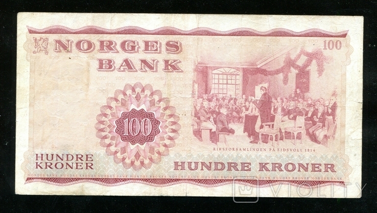 Норвегия / 100 крон 1974 год, фото №3