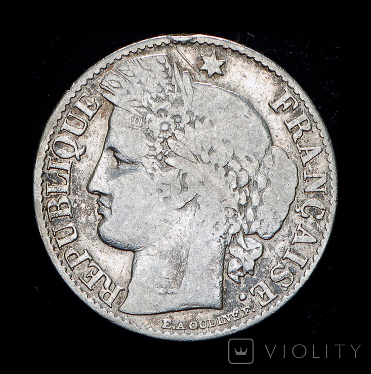 Франция 50 сантим 1895 серебро