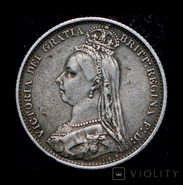 Великобритания 6 пенсов 1887 серебро