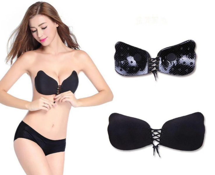 Силиконовый бюстгальтер невидимка Fly Bra Invisible Bra Флай Бра черный размер С, фото №6