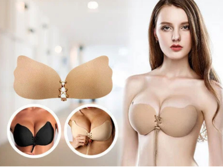 Силиконовый бюстгальтер невидимка Fly Bra Invisible Bra Флай Бра бежевый размер В, фото №4