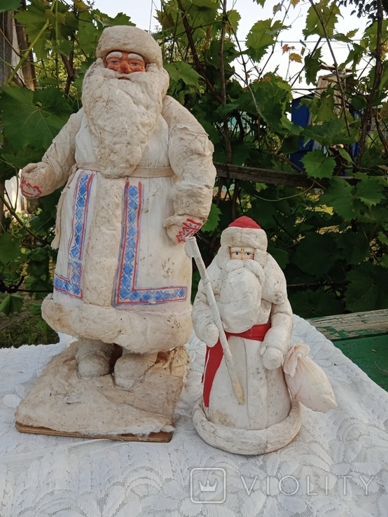 Два старых Деда Мороза. Большой и маленький. СССР.
