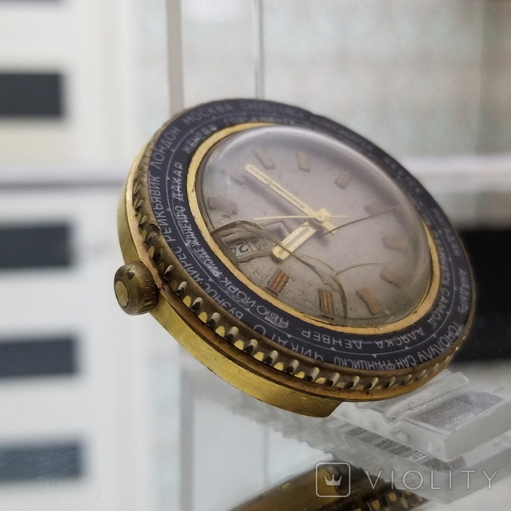 Позолоченные часы Ракета Города ау5 СССР (на ходу), фото №5