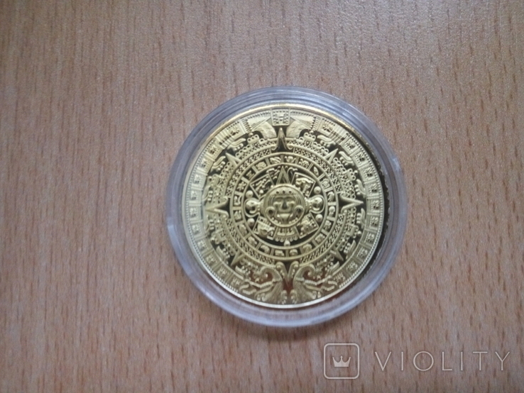 Сувенирная монета Календарь Майя, Ацтеков, фото №2