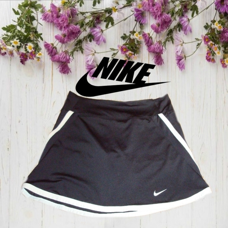 Nike Dri Fit оригинал Спортивная женская юбка шорты черная с белым M/L, photo number 2