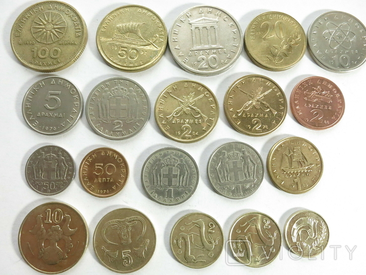Монеты мира.Греция и Кипр в лоте 20 штук, фото №2