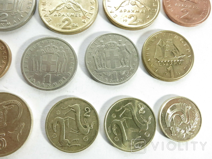 Монеты мира.Греция и Кипр в лоте 20 штук, фото №6