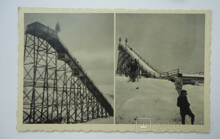 Закарпатье Воловець лыжный трамплин 1940-е гг, фото №2