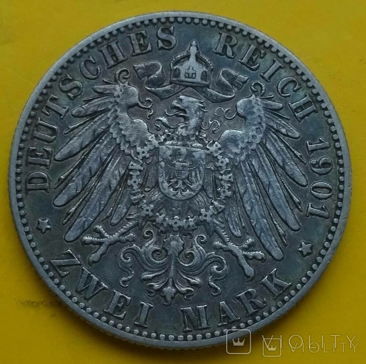 2 марки, Вюртемберг, 1901 год., фото №7