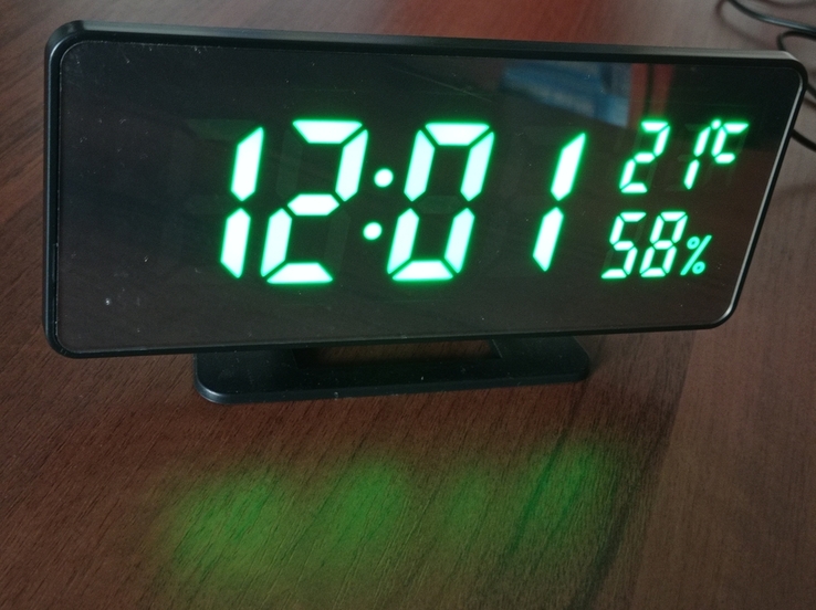 Часы электронные VST 888Y-4, термометр, будильник, гигрометр зеркальные, фото №6