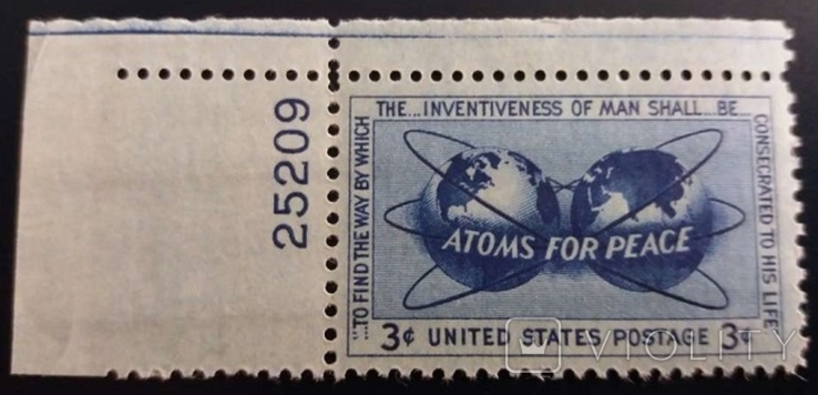 США 1955 г., Атомная энергия для мира, MNH