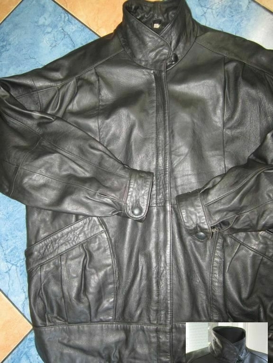 Большая женская кожаная куртка Echtes Leather. Германия. Лот 1023, фото №6