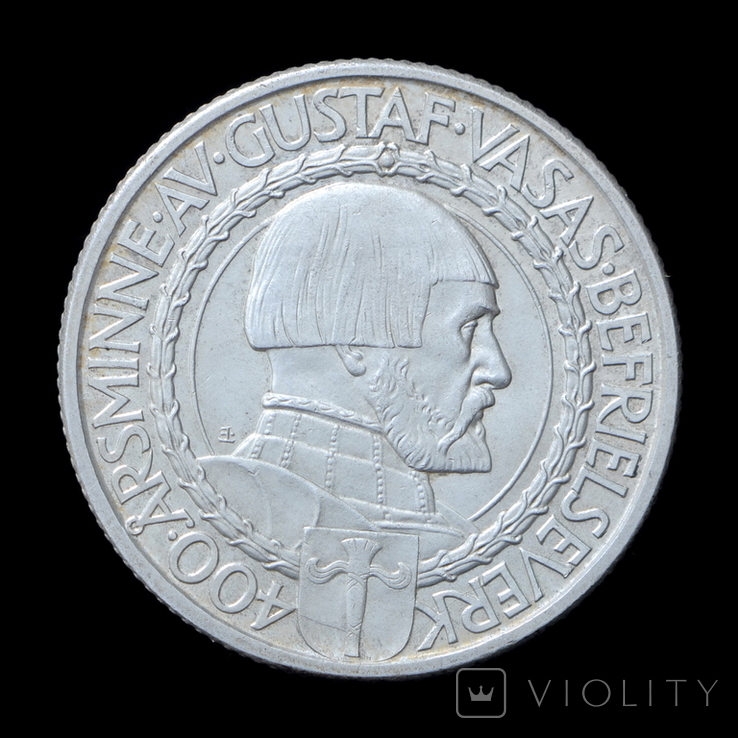 2 Кроны 1921 Густав Ваза, Швеция, фото №2