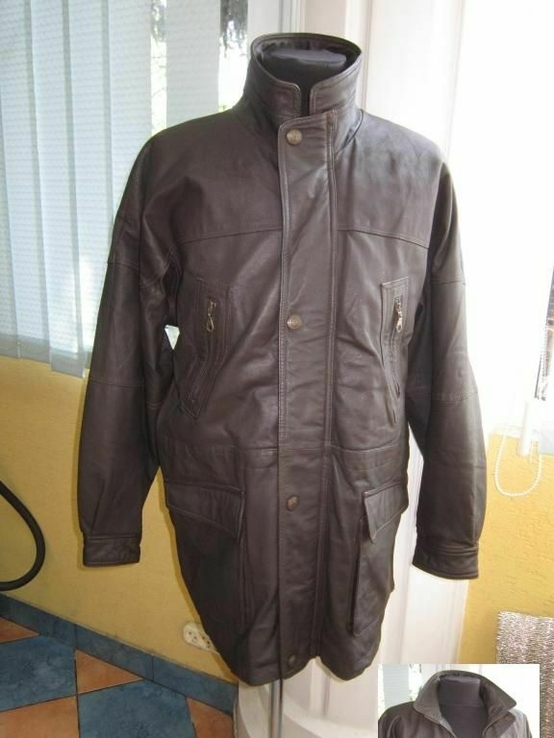 Большая кожаная мужская куртка SMOOTH. США. Лот 1029, фото №3