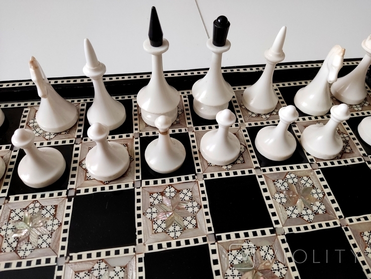 Шахматы-нарды,отделка перламутром,ручная работа, фото №8